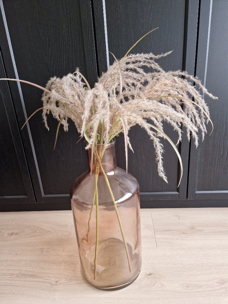 Tk: prachtige grote Countryfield XXL vaas incl pluimen, Huis en Inrichting, Woonaccessoires | Vazen, Ophalen, Gebruikt, Glas, 52 cm