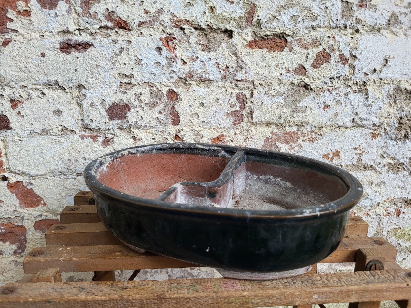 Brocante ovale aardewerken schaal  / allegonda, Ophalen of Verzenden