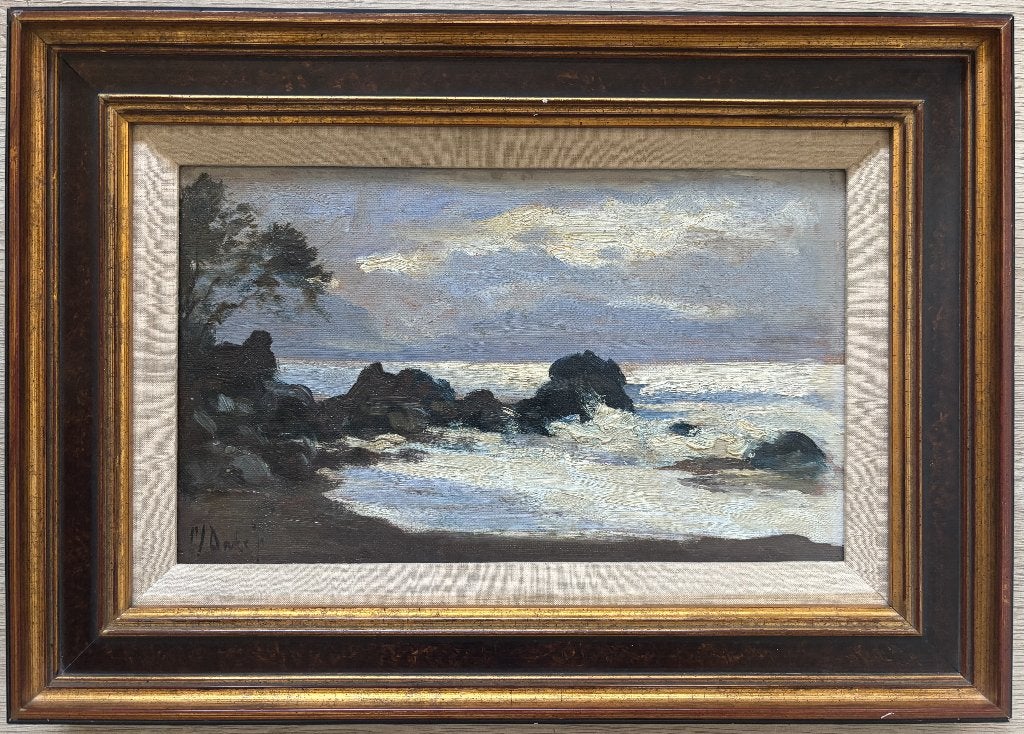 Carel Lodewijk Dake jr. (1886-1946) - Zeegezicht, Antiek en Kunst, Paneel, Impressionistisch, Ophalen of Verzenden, Gesigneerd