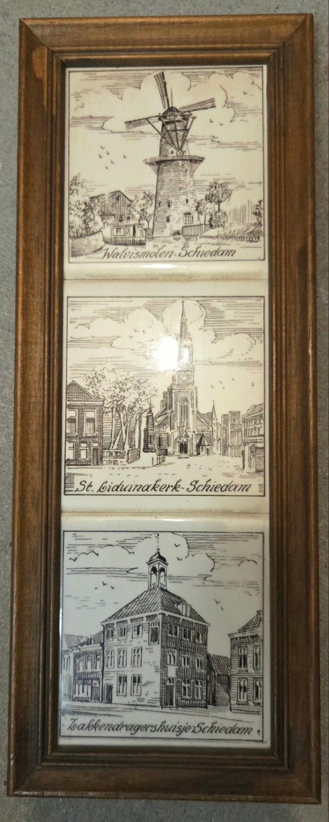 Vintage antiekTegeltableau Schiedam, Antiek en Kunst, Ophalen of Verzenden