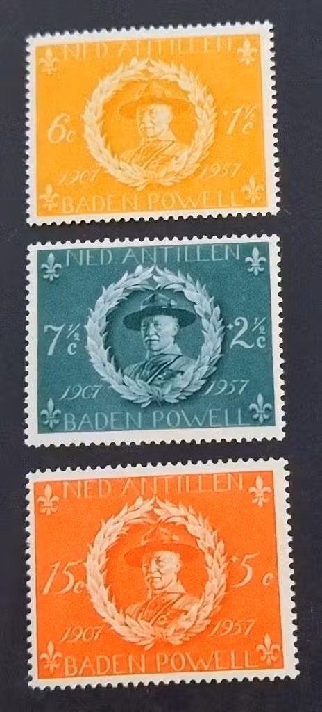 Nederlandse Antillen 1957 nvph 258-260  -  Scouting 50 jaar, Ophalen of Verzenden, Postfris