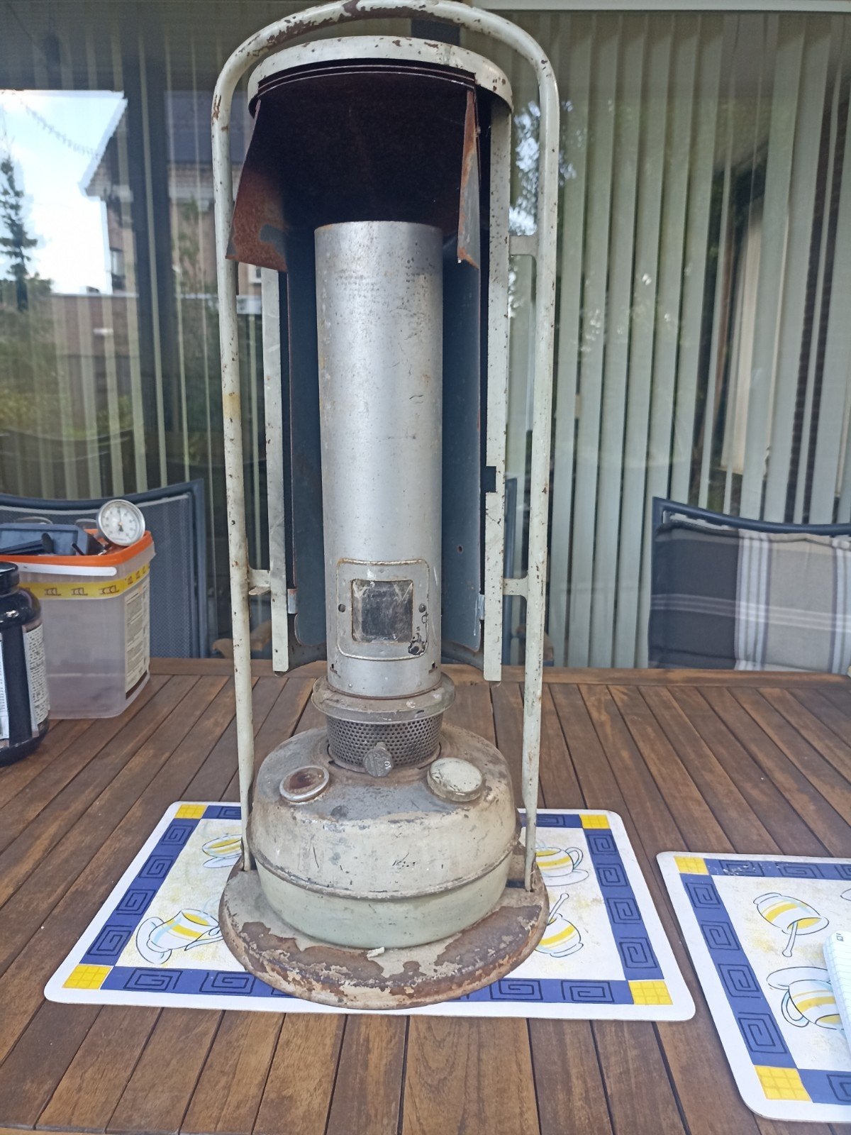 Vintage Petroleum Kachel - Decoratief of voor restauratie, Antiek en Kunst, Ophalen of Verzenden