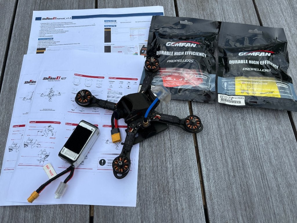 FPV Drone shuriken X1 met props, Ophalen of Verzenden, Gebruikt