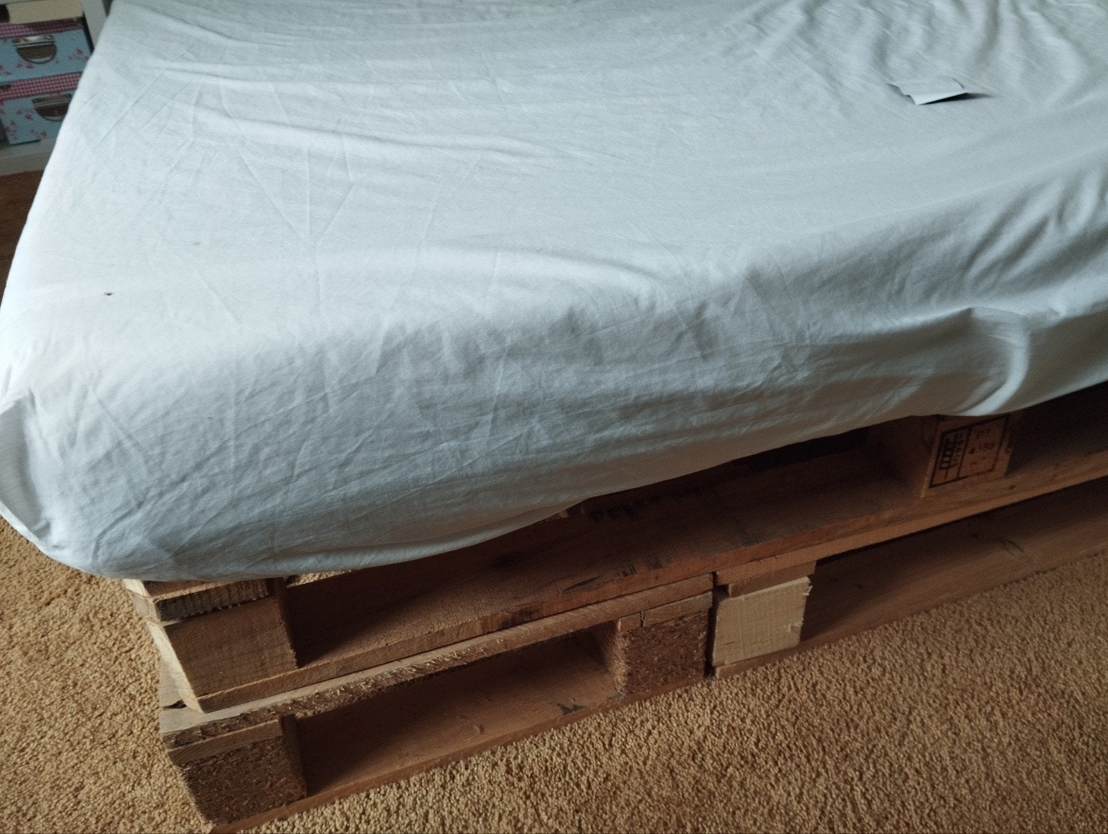 Op maat gemaakt palletbed 140x200 cm, Ophalen, Gebruikt, Tweepersoons, 140 cm