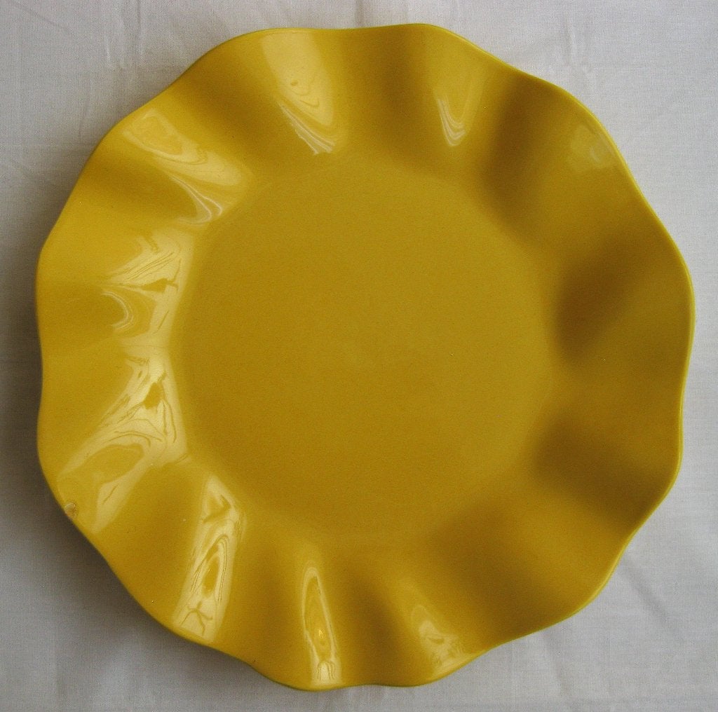 Vintage Grote Gele Schaal Crate & Barrel Design B Eisen, Porselein of Keramiek, Schaal, Rond, Ophalen of Verzenden