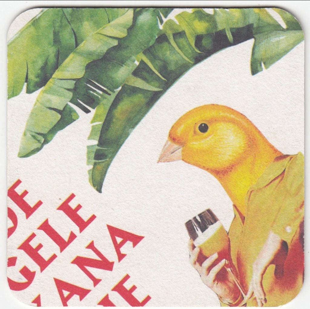 1 DE GELE KANARIE BIERVILTJE, Verzamelen, Verzenden, Gebruikt, Viltje(s), Overige merken