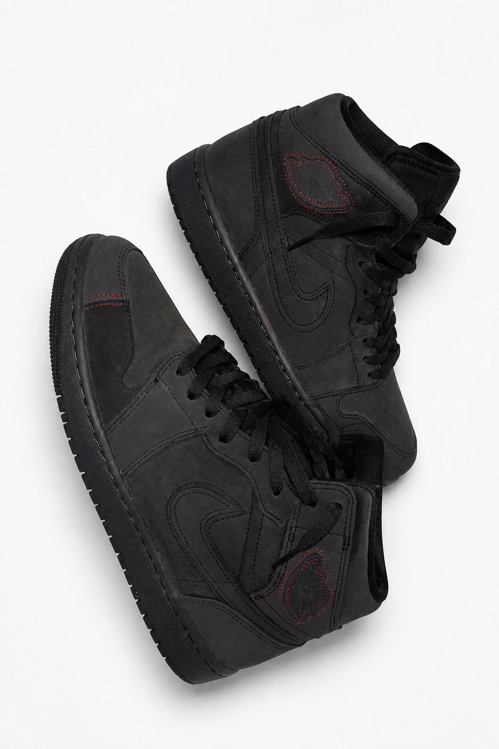Zwarte Nike Air Jordan 1 Mid Sneakers, Ophalen of Verzenden, Zo goed als nieuw, Zwart, Sneakers of Gympen