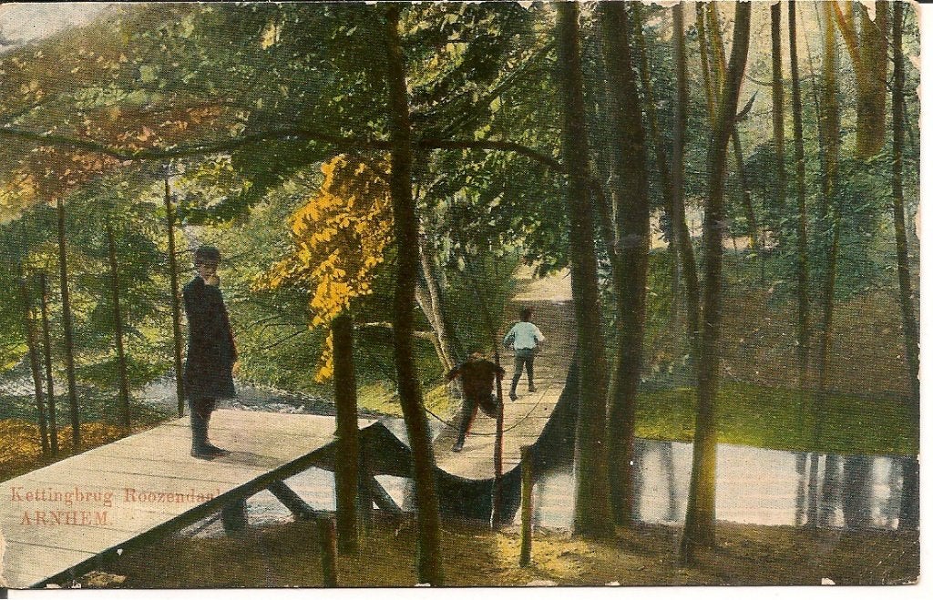 Oude Ansichtkaart Kettingbrug Roozendaal Arnhem Gelopen, Ophalen of Verzenden, Voor 1920, Gelopen, Gelderland