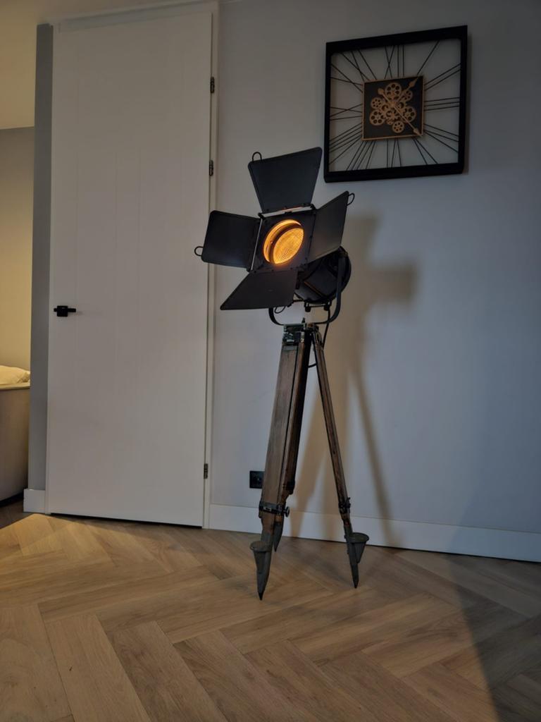 Reiche & Vogel Vintage Theaterlamp op Statief, Antiek en Kunst, Ophalen
