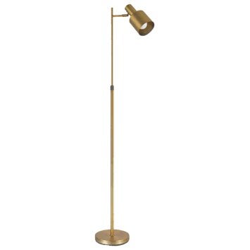 Karwei Vloerlamp Nordin Messing, Ophalen, E27 (groot), Zo goed als nieuw, Metaal