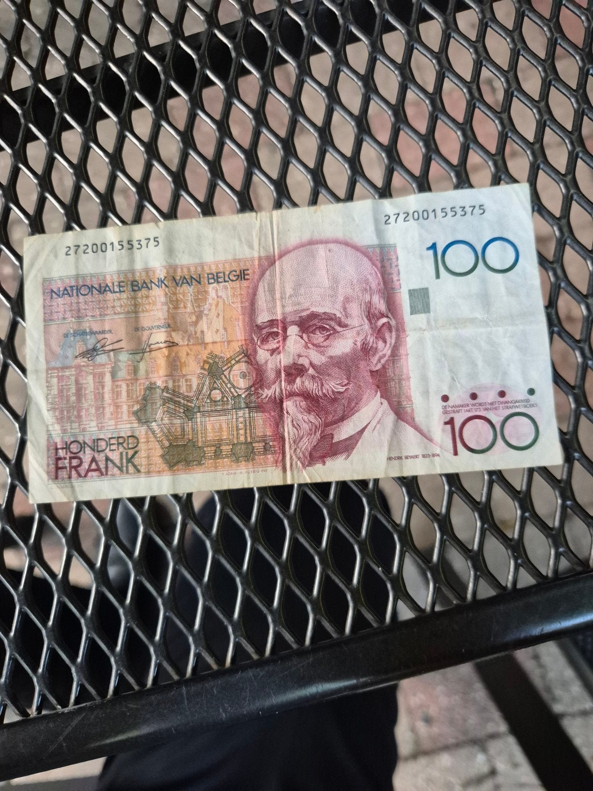 Belgisch biljet van 100 frank, jaartal onbekend, Postzegels en Munten, Bankbiljetten | België, Ophalen of Verzenden, Los biljet