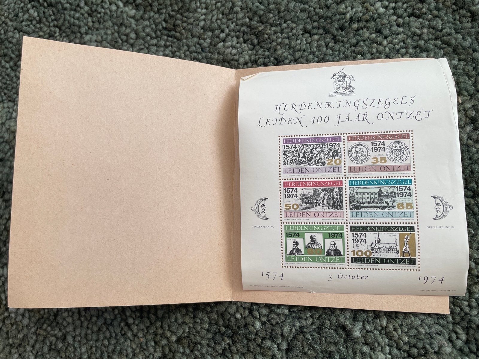 Herdenkingszegels 3 october Leiden Ontzet 400 Jaar (1974), Ophalen of Verzenden, Na 1940, Postfris