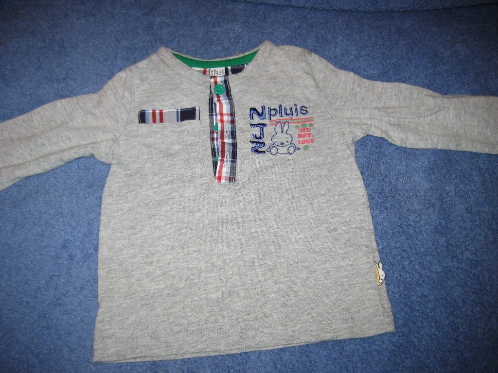 Grijs jongenshirt, 62/68, Nijntje, Ophalen of Verzenden, Zo goed als nieuw, Jongetje, Shirtje of Longsleeve