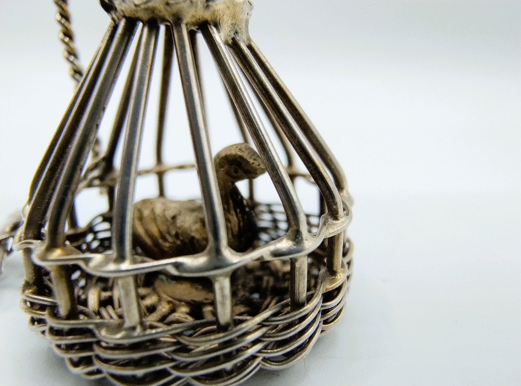 Zilveren miniatuur eendenkooi A.F. Westerwaal A'dam ca. 1910, Verzenden