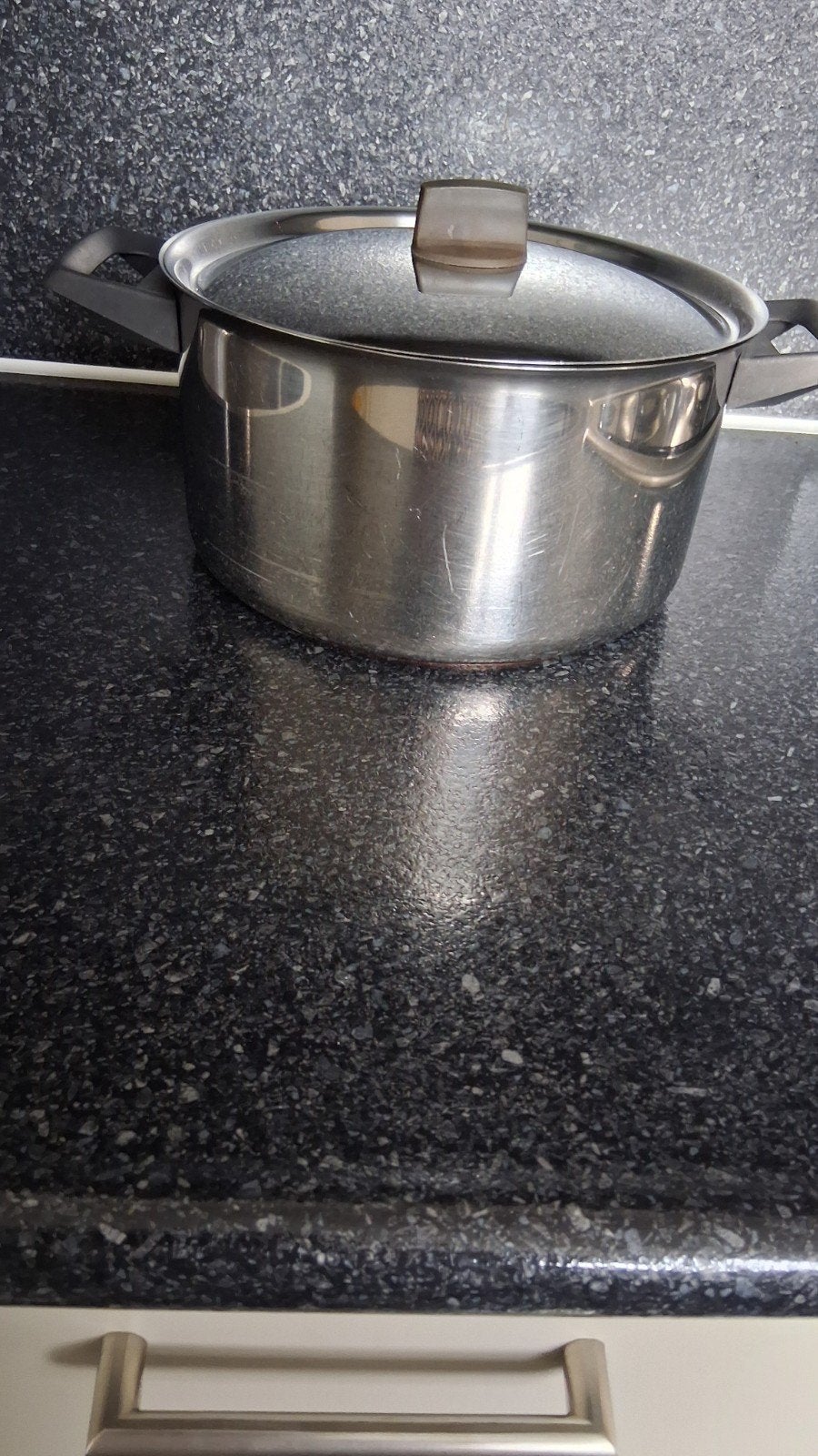 Grote RVS BK Kookpan met Deksel, Ophalen, Gebruikt, Met deksel, Rvs