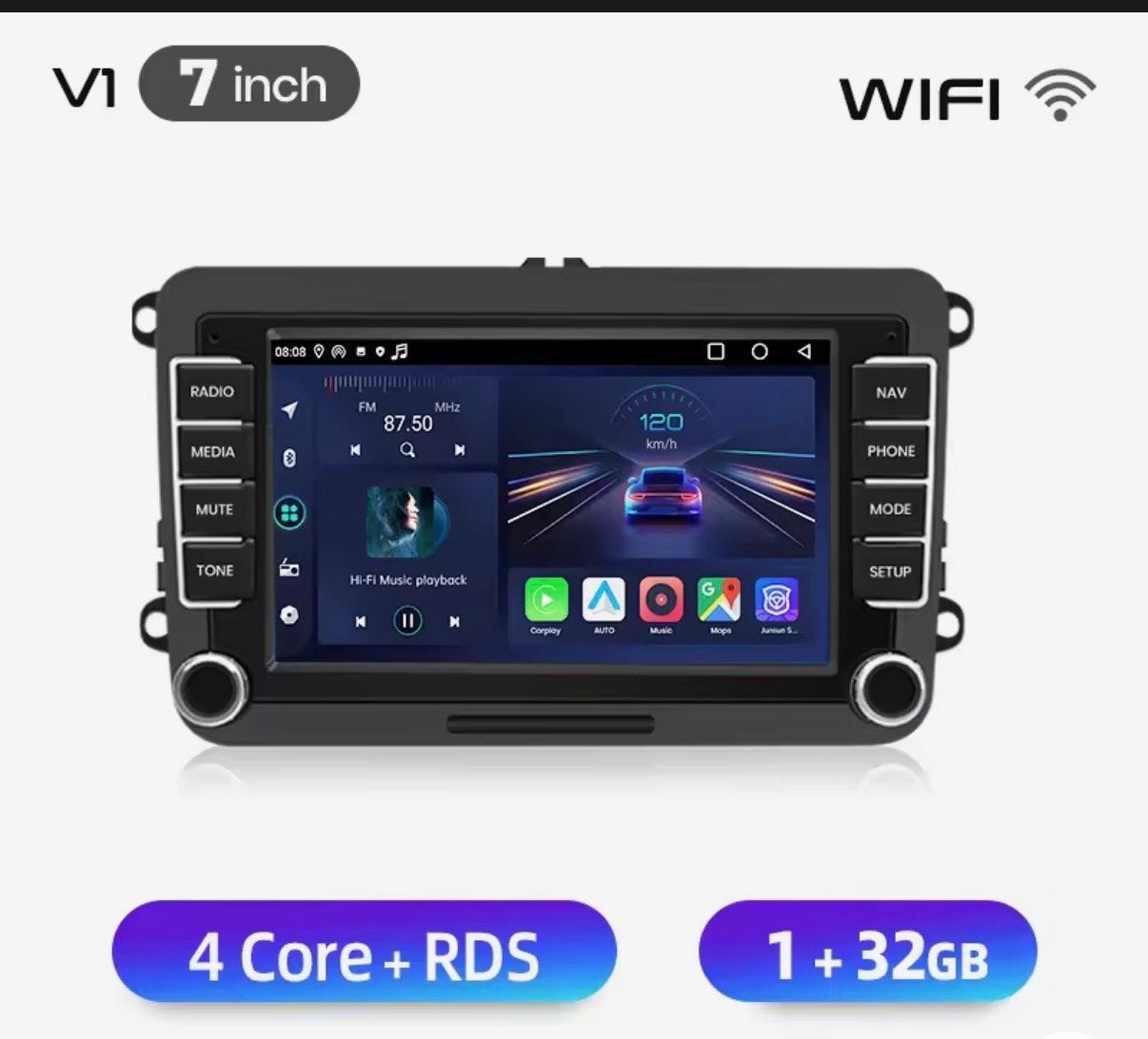 CarPlay 7 inch Volkswagen etc, Ophalen of Verzenden, Nieuw