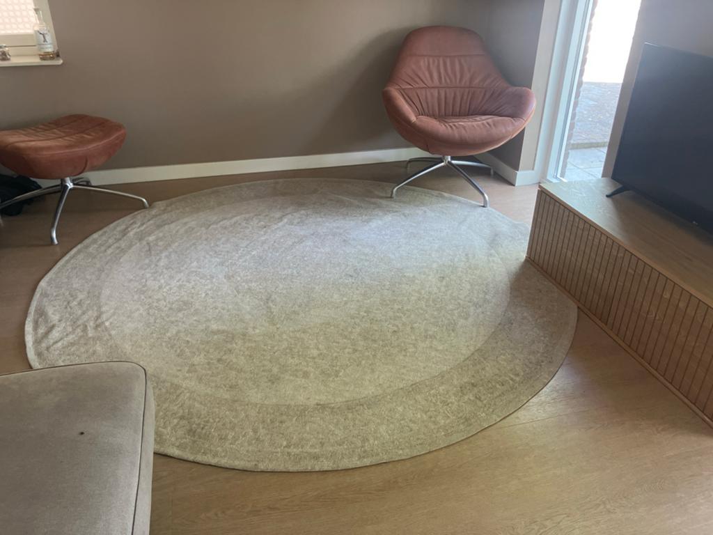 Rond Pearl vloerkleed Nordal (240 cm) - zand/beige, Ophalen, Gebruikt, Beige, Rond