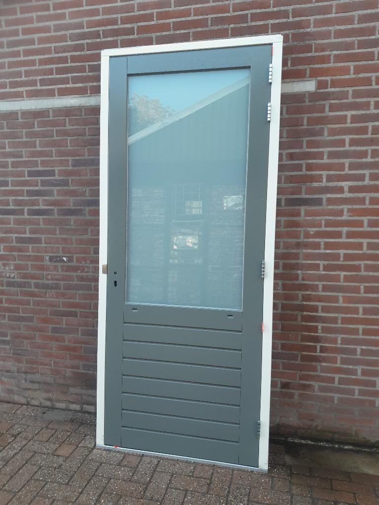 Hardhouten kozijnen compleet met deur glas en slot nieuw (nr, Doe-het-zelf en Verbouw, Kozijnen en Schuifpuien, Nieuw, Deurkozijn