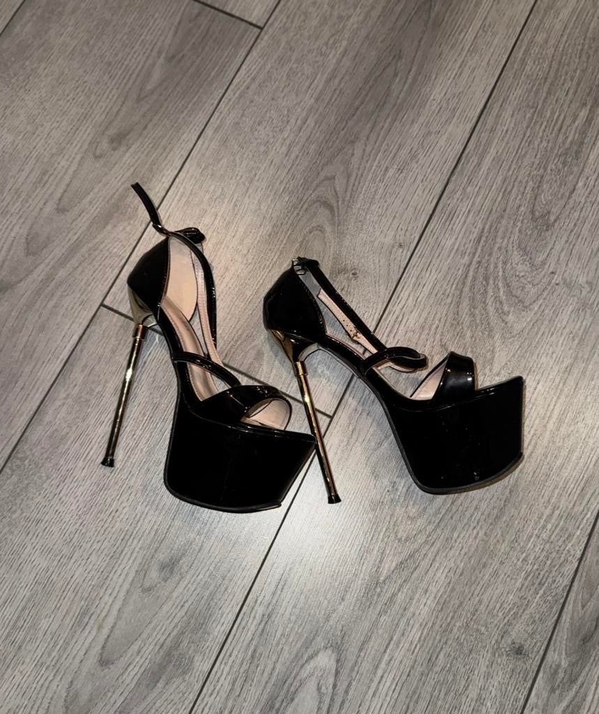 Zwarte Pole Dance Schoenen Maat 38, Ophalen of Verzenden, Zo goed als nieuw, Zwart, Schoenen met hoge hakken