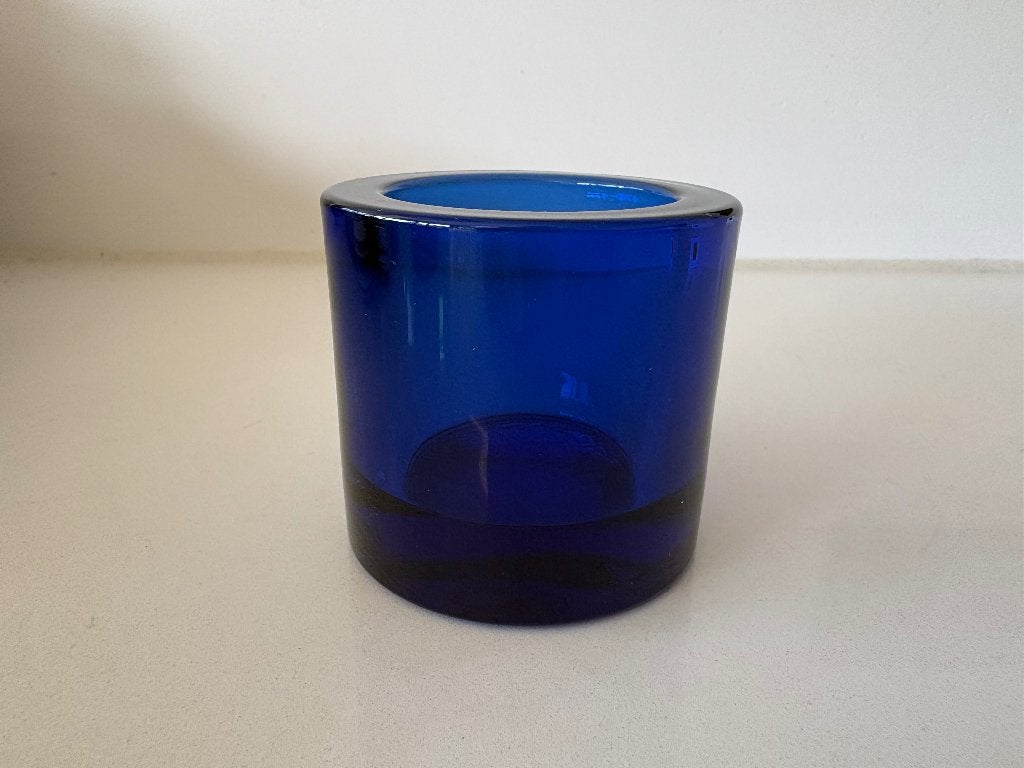 Iittala Kivi ultramarine, Blauw, Waxinelichthouder, Ophalen of Verzenden, Iittala
