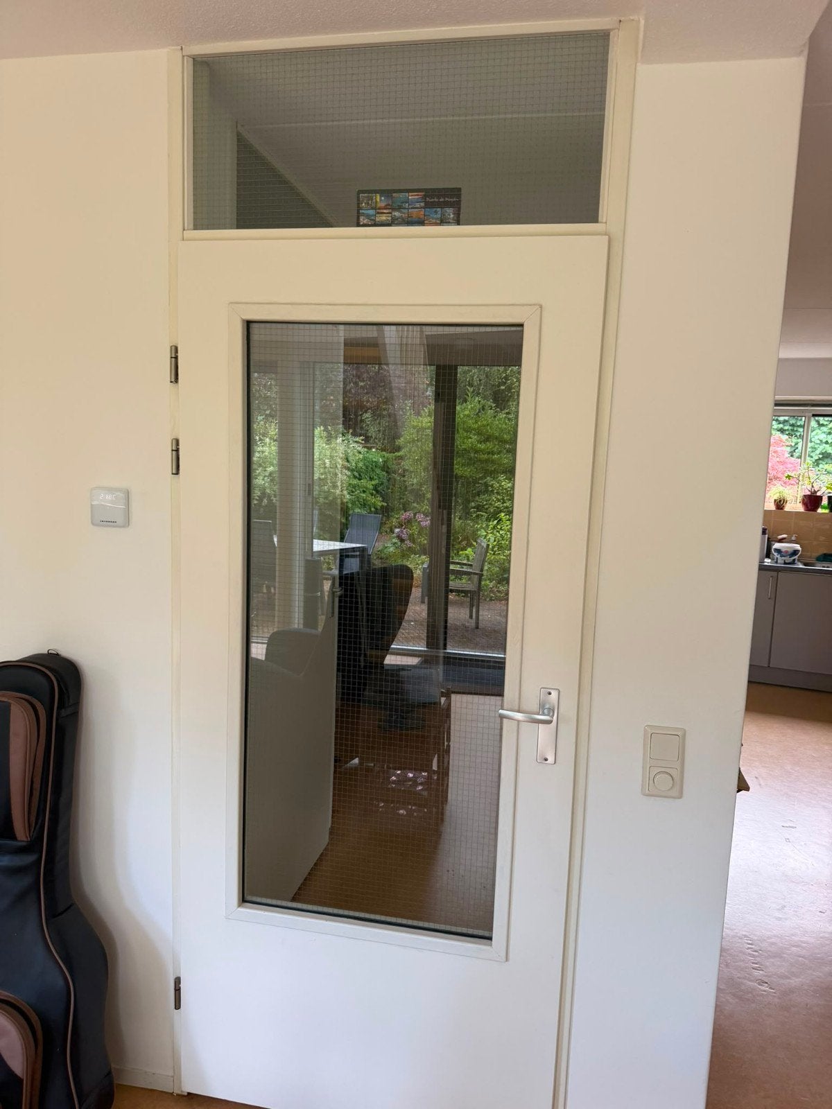 Binnendeur met glas en bovenlicht, Ophalen, Gebruikt, 80 tot 100 cm, Binnendeur