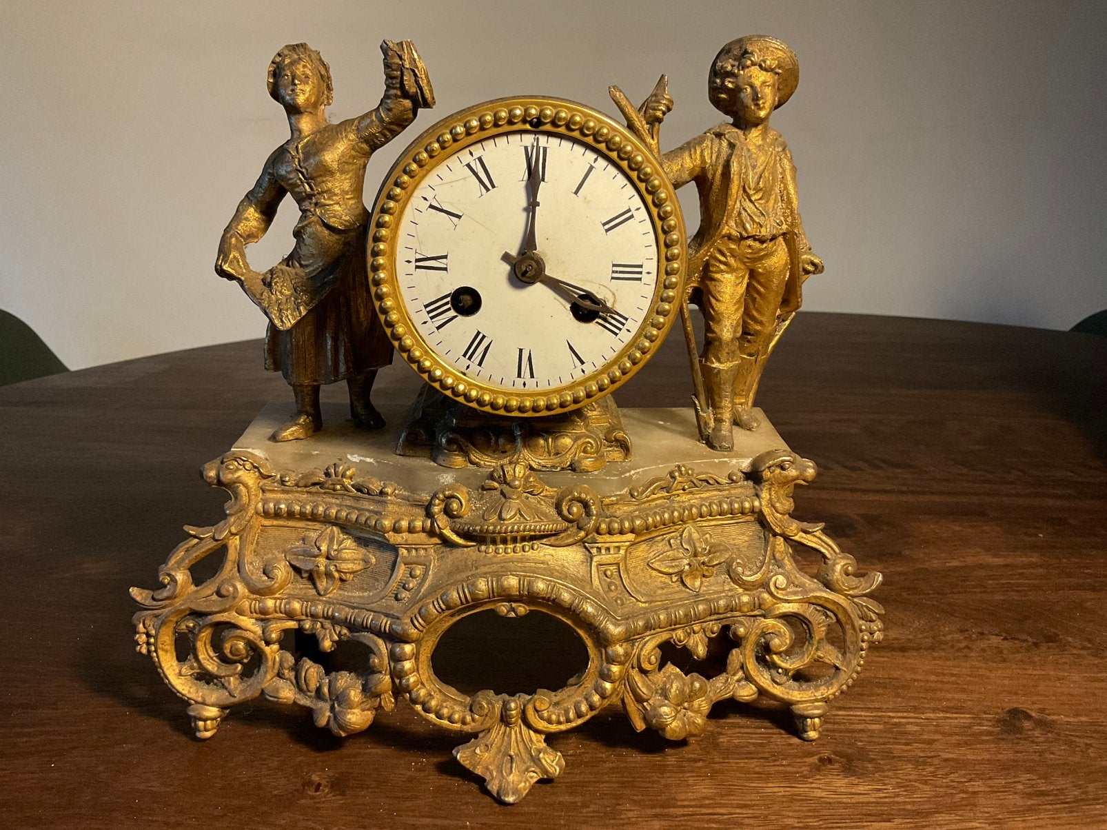 Franse Pendule met wit wijzerplaat, Ophalen of Verzenden
