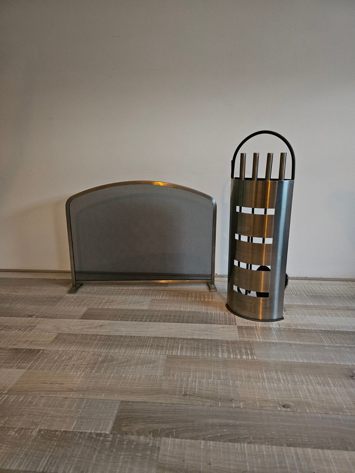 Haardscherm 48x65 cm met haardstel, Ophalen, Houthaard