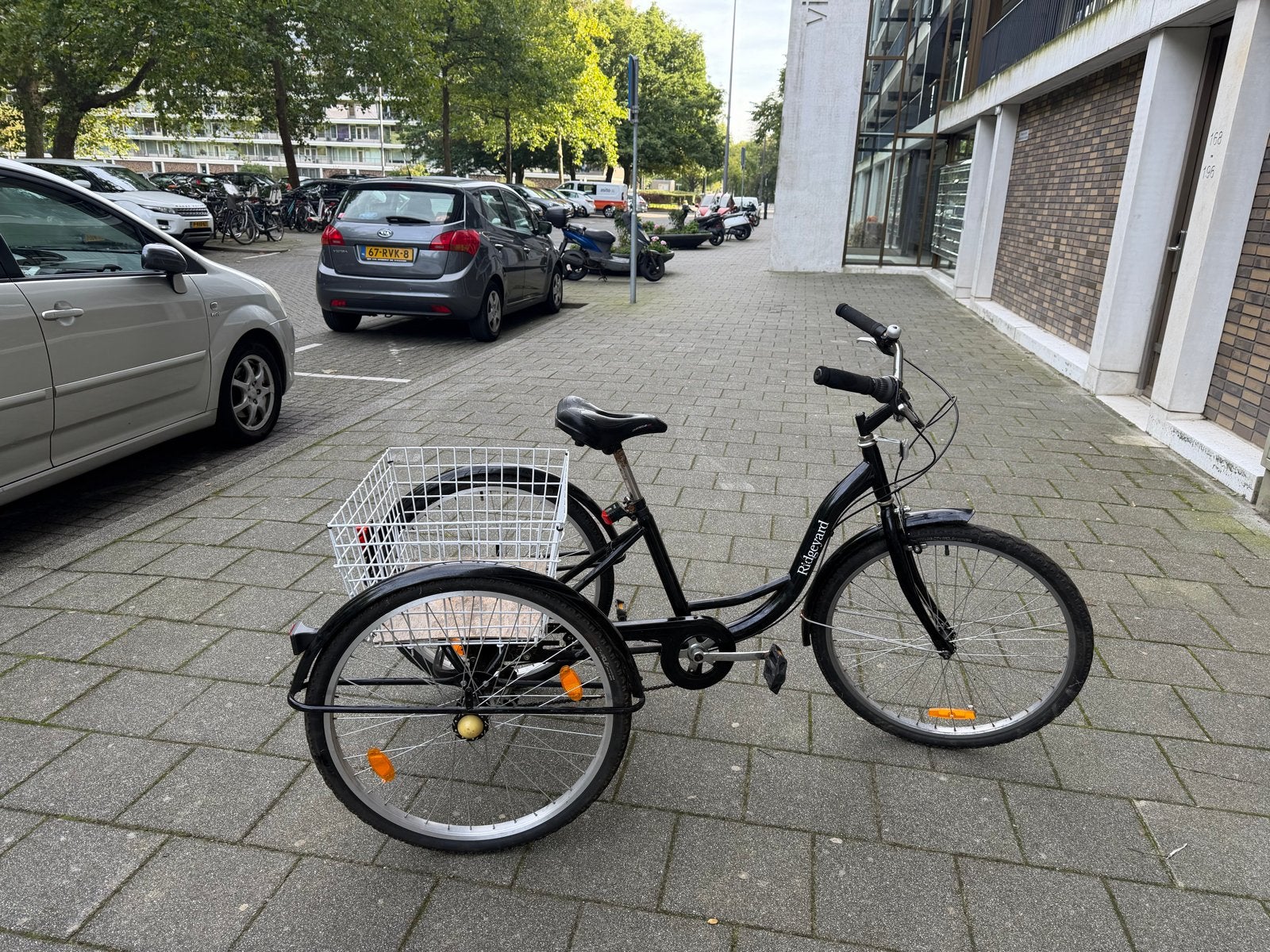 Ridgeyard Driewieler Fiets met Mand - Zwart, Ophalen of Verzenden, Gebruikt, Velgrem