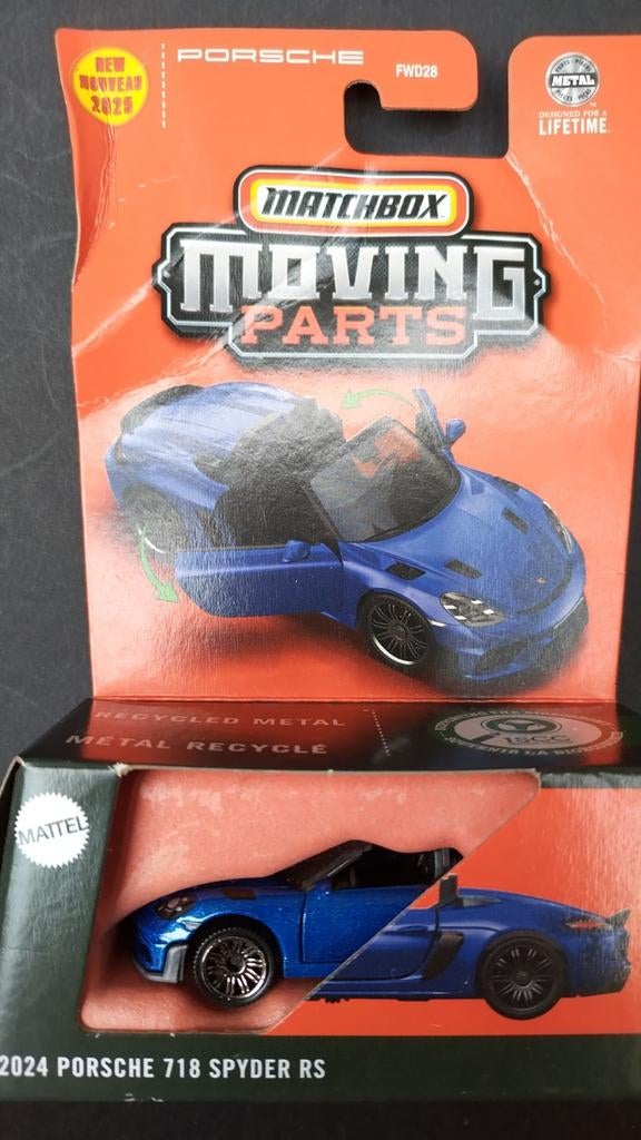 Porsche 718 RS 2024 1:64 3inch Matchbox Moving parts Pol, Auto, Verzenden, Nieuw, Matchbox@mattel.com