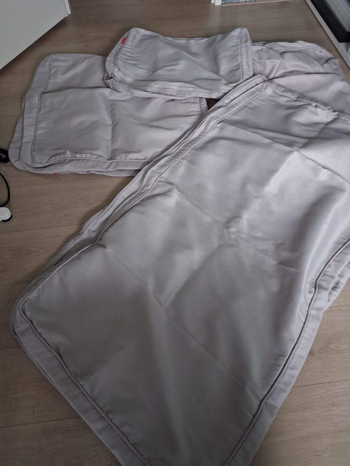 Loungekussenhoezen grijs-beige - zo goed als nieuw, Ophalen, Zo goed als nieuw, Grijs, Loungekussen