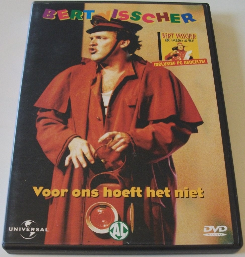 Dvd *** BERT VISSCHER *** Voor ons hoeft het niet, Stand-up of Theatershow, Bert Visscher, Alle leeftijden, Zo goed als nieuw