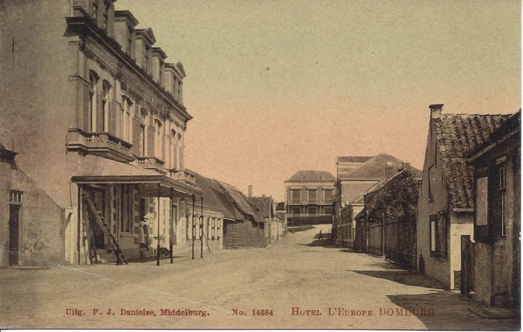 Domburg (Zld.) Hotel L' Europe, Tulpkaart, ca. 1900, Ophalen of Verzenden, Voor 1920, Ongelopen, Zeeland