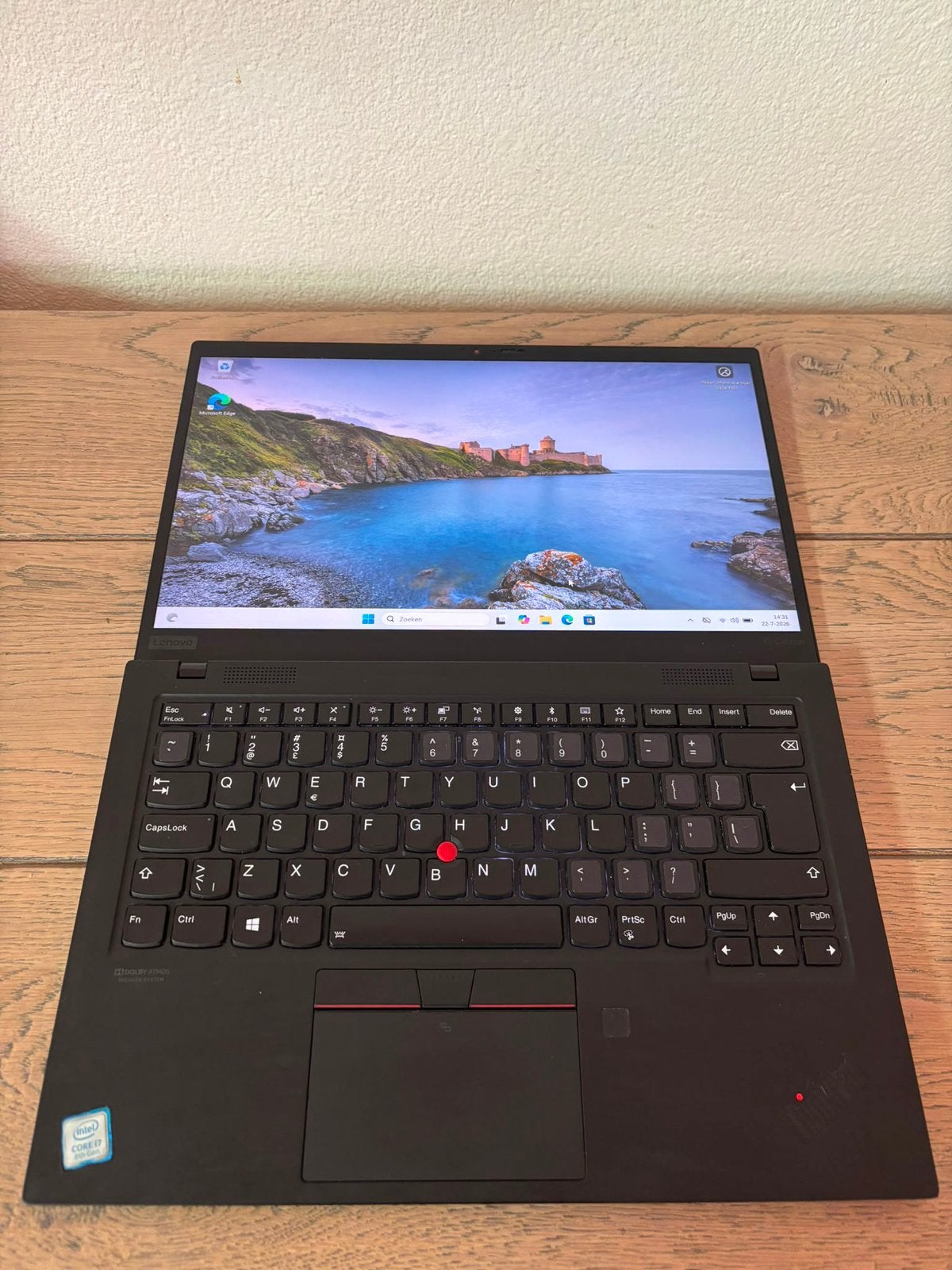 Lenovo ThinkPad X1 Carbon Gen6 i7-8565U |16GB RAM |256GB SSD, Qwerty, Minder dan 2 Ghz, Germany, 14 inch