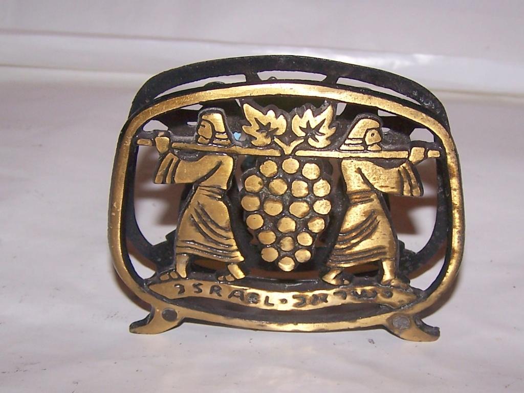Vintage koperen servettenhouder met Eilat steen Israel 1960., Antiek en Kunst, Antiek | Koper en Brons, Ophalen of Verzenden, Koper