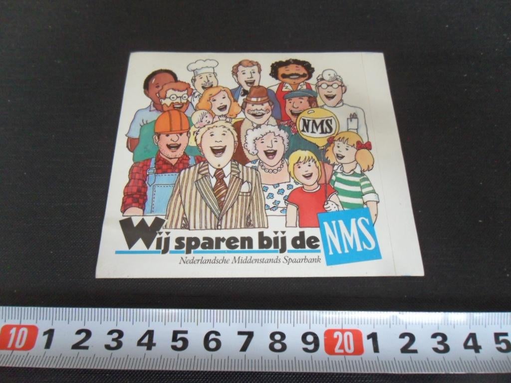 sticker NMS bank wij sparen - spaarbank strip, Verzamelen, Ophalen, Zo goed als nieuw