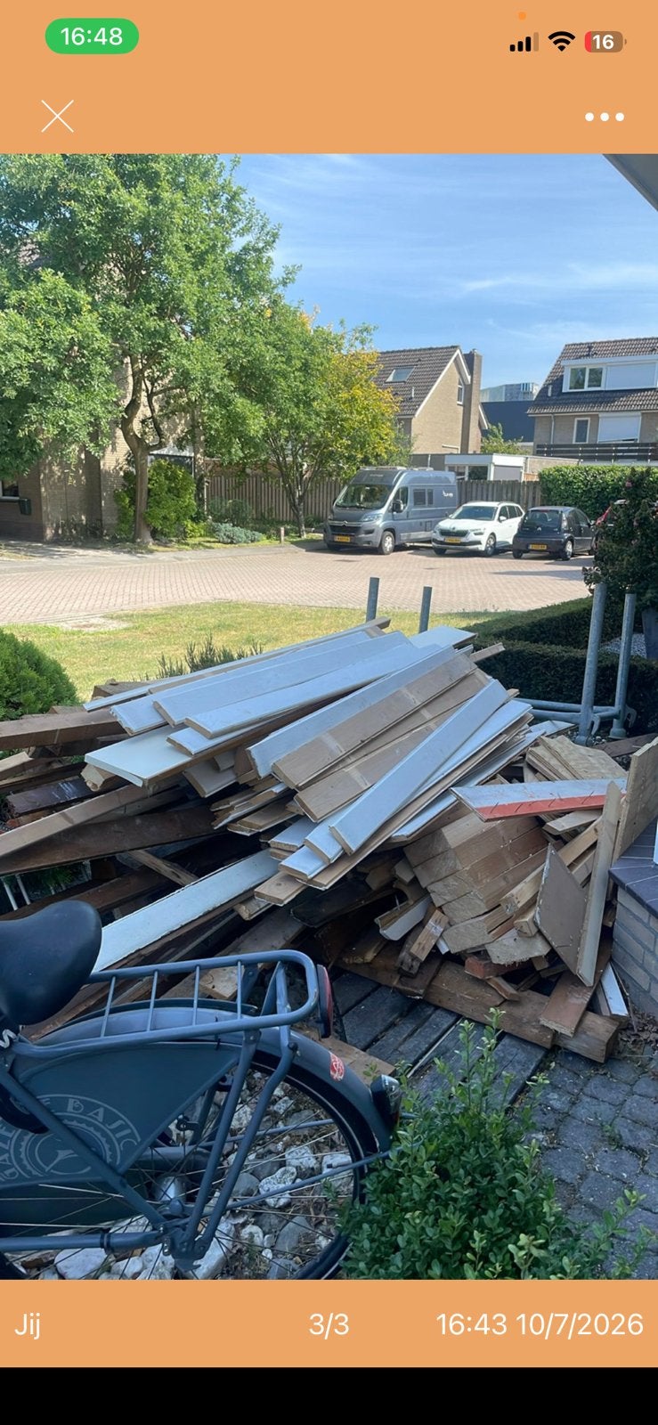 Gratis stookhout, Doe-het-zelf en Verbouw, Metalen, Ophalen, Zo goed als nieuw
