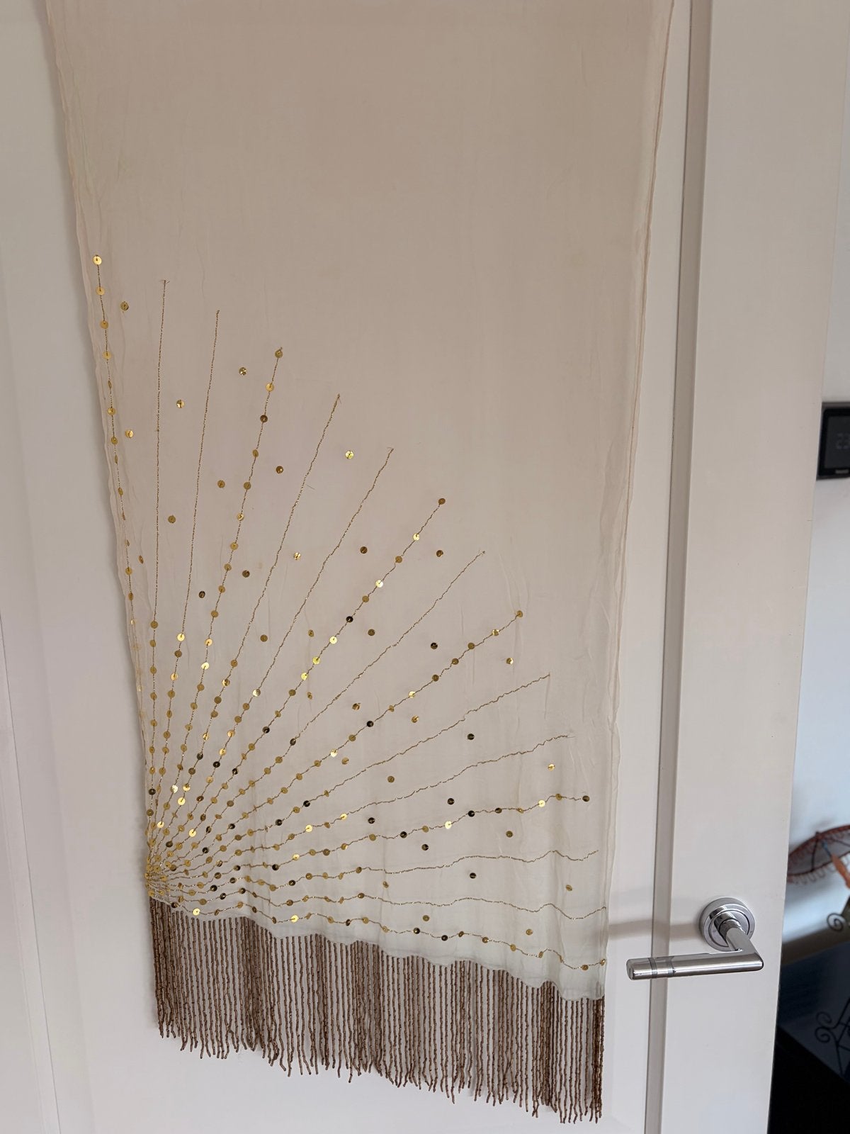 Patrizia Pepe Lange Omslag Shawl met Gouden Pailletten, Kleding | Dames, Ophalen, Zo goed als nieuw