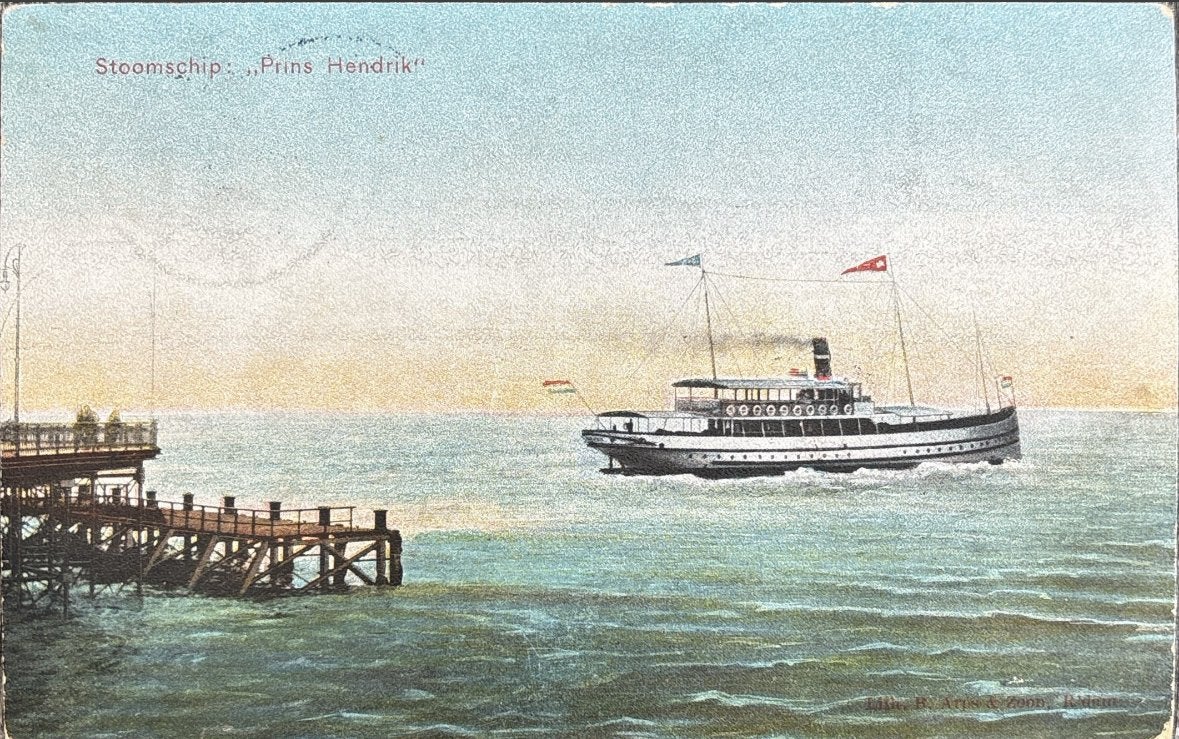 Stoomschip Prins Hendrik Rotterdam, Verzamelen, Ophalen of Verzenden, 1920 tot 1940, Gelopen, Zuid-Holland