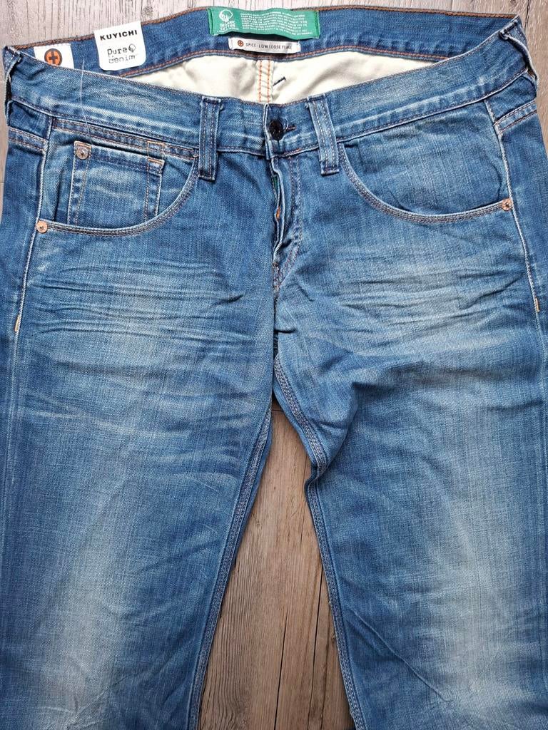 KUYICHI Spice low loose flared jeans W32 L32, Blauw, KUYICHI, Nieuw, Ophalen of Verzenden