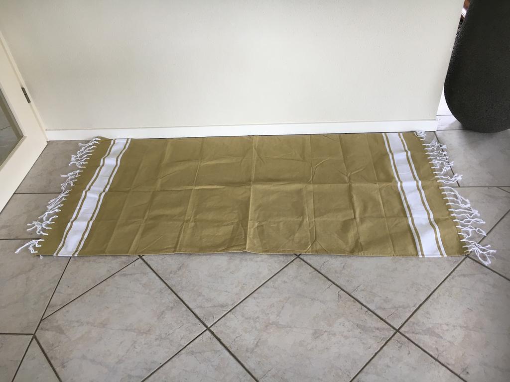 hamamdoek saunadoek handdoek L150xB75 katoen beige/camel, Ophalen of Verzenden, Nieuw, Overige kleuren, Overige typen