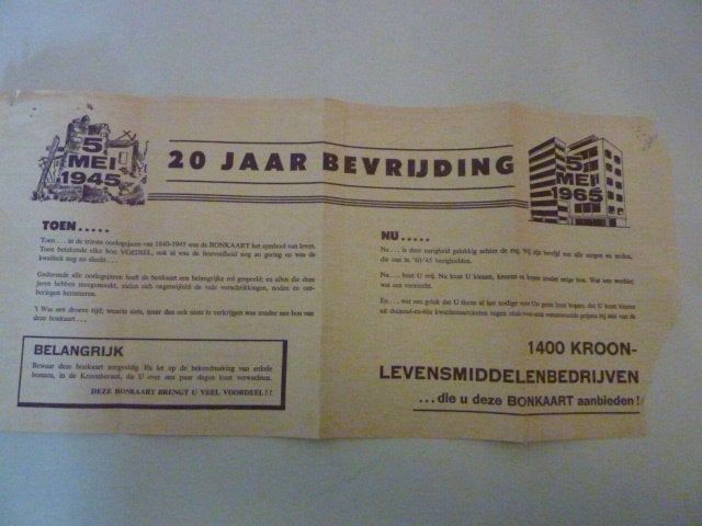 Bonkaart 20 jaar bevrijding 1945-1965, Verzenden, Gelezen