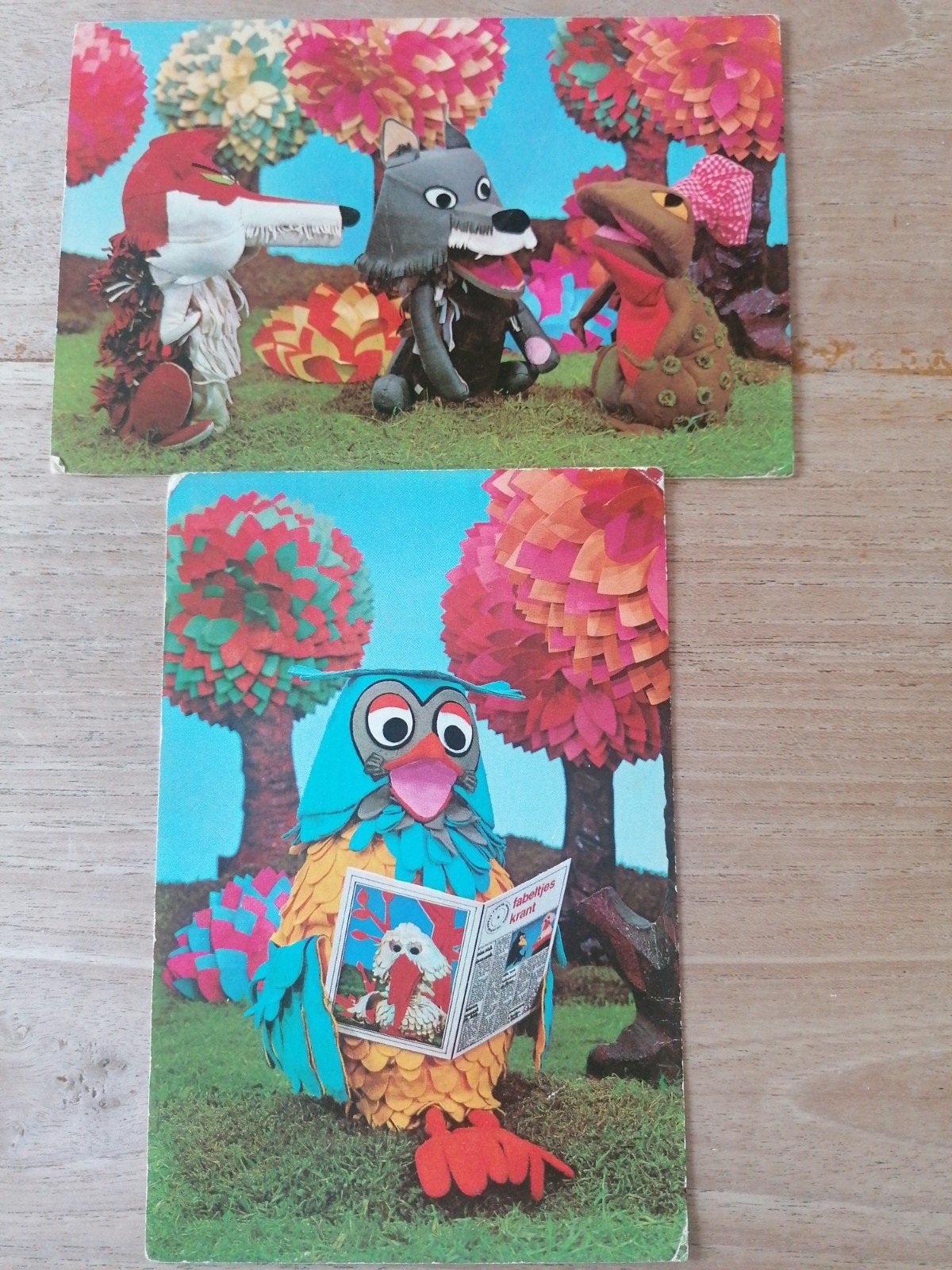 Vintage Fabeltjeskrant ansichtkaarten met postzegel, Ophalen of Verzenden, 1960 tot 1980, Ongelopen, Zuid-Holland