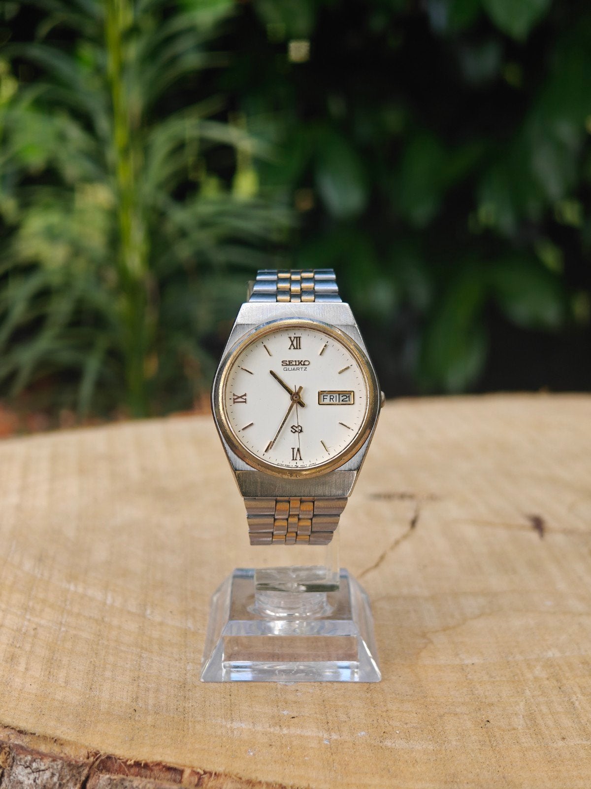 Seiko SQ Quartz - 5Y23 Vintage - Two-tone (est. 1997), Ophalen of Verzenden, Staal, Seiko, 1960 of later