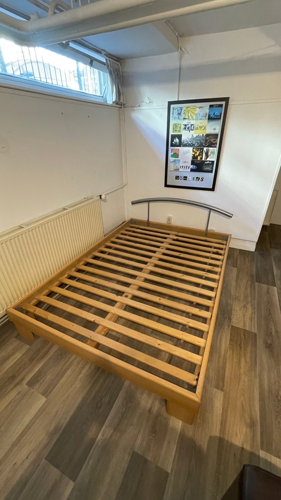 Lattenbodem met metalen hoofdeind 140x200, Huis en Inrichting, Ophalen, Gebruikt, Tweepersoons, 140 cm