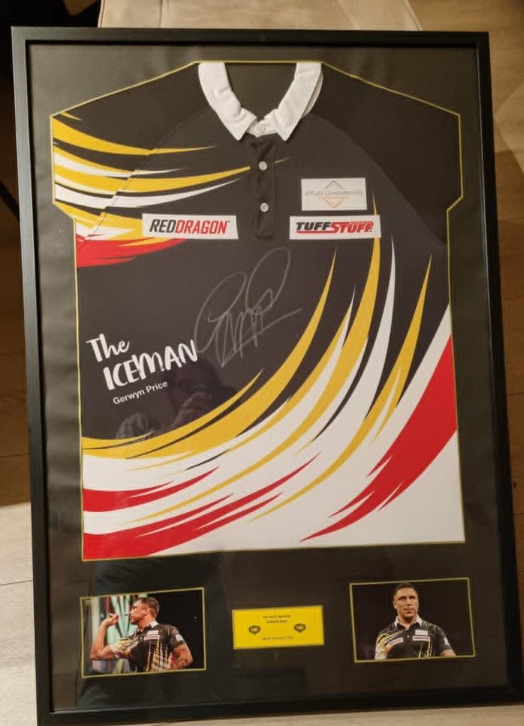 Gerwyn PRICE gesigneerd shirt in frame, Ophalen of Verzenden, Nieuw, Overige typen