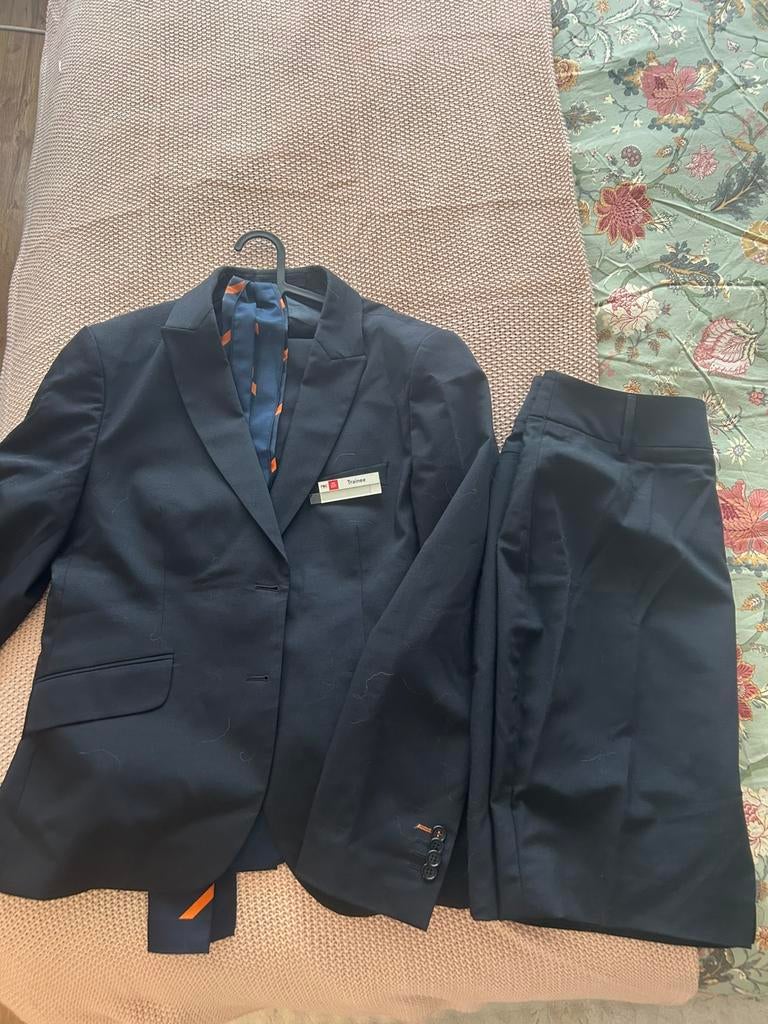 ROC van amsterdam stewardess uniform, Kostuum of Pak, Blauw, Maat 42/44 (L), Ophalen of Verzenden