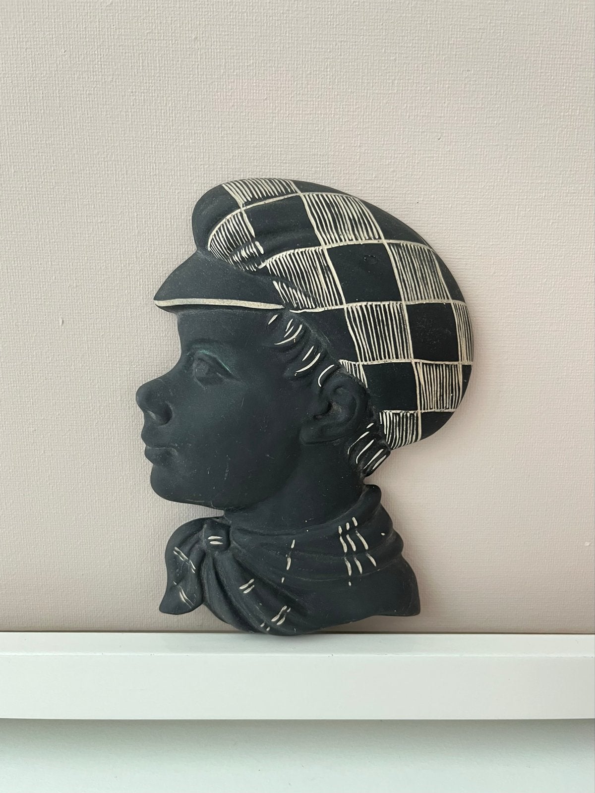 Vintage Kroon Wanddecoratie Jongen met Pet, Ophalen of Verzenden