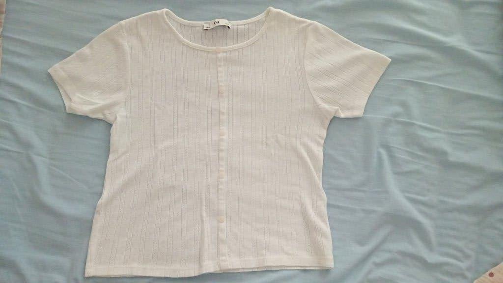 Wit topje, Kleding | Dames, Wit, Ophalen of Verzenden, Zo goed als nieuw, Zonder mouw