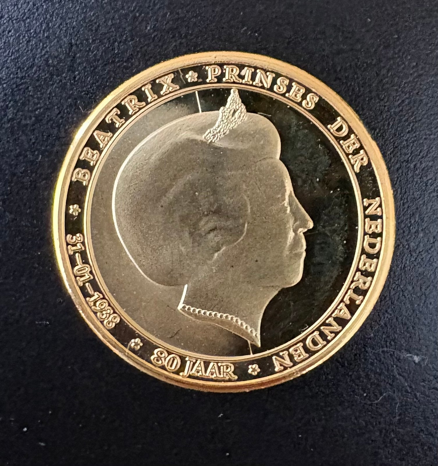 Officiële massief vergulde Herdenkingsuitgifte, Ophalen of Verzenden, Nederland, Munten