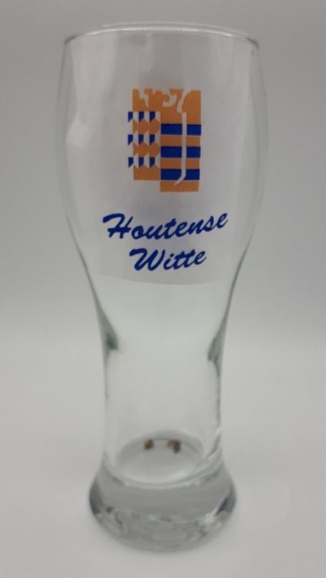 Houtense Witte Bierglas, Ophalen of Verzenden, Zo goed als nieuw, Glas of Glazen, Overige merken